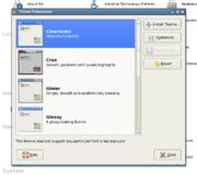 The new Clearlooks default theme, with the GTK theme by the same name