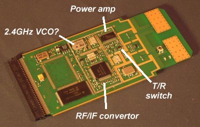 MAC side of the card, with case and 
screening removed to show the underlying components