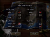 Options for a new game Options for a new game